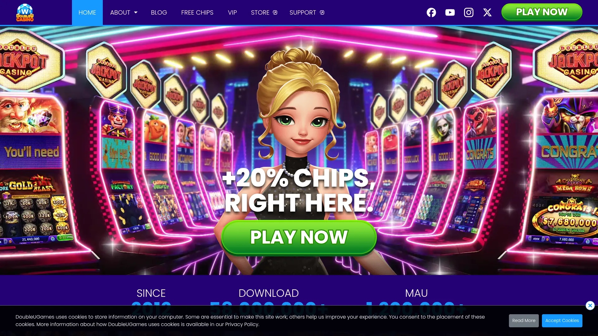 DoubleU Casino desktop view